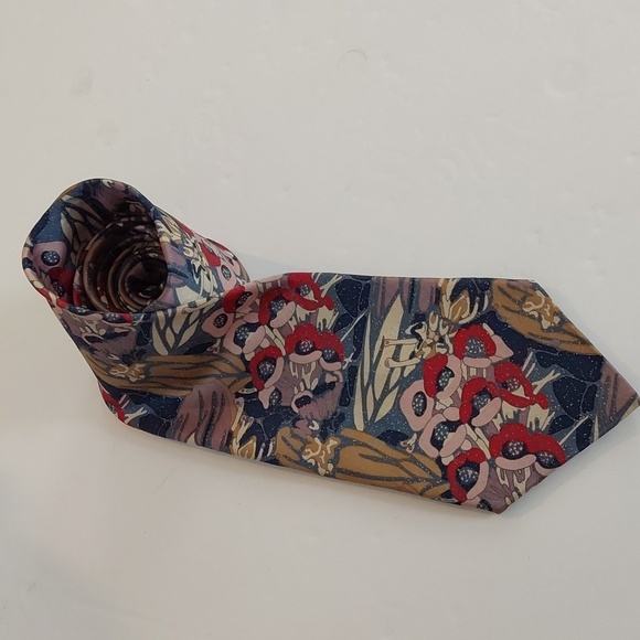 CPcarlo Palazzi Men's Floral Tie - Multicolor Handmade Pure Silk Formal Sz.57' - Picture 2 of 5